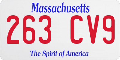 MA license plate 263CV9