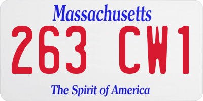 MA license plate 263CW1