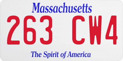 MA license plate 263CW4