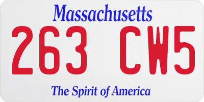 MA license plate 263CW5