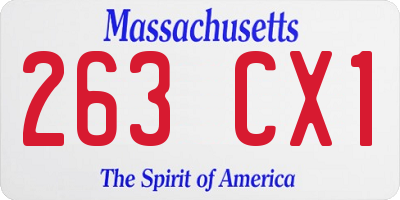 MA license plate 263CX1