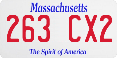MA license plate 263CX2