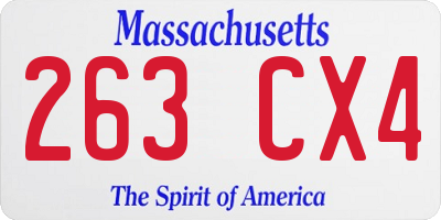 MA license plate 263CX4