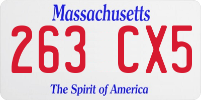 MA license plate 263CX5