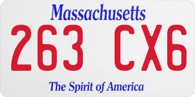 MA license plate 263CX6