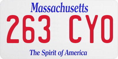 MA license plate 263CY0