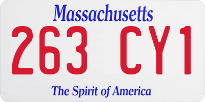MA license plate 263CY1