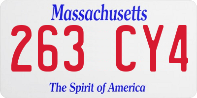 MA license plate 263CY4