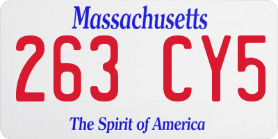 MA license plate 263CY5