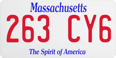 MA license plate 263CY6