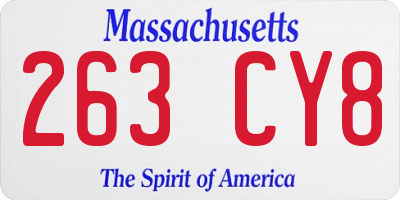 MA license plate 263CY8