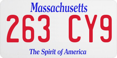 MA license plate 263CY9