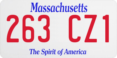 MA license plate 263CZ1