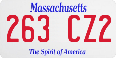 MA license plate 263CZ2