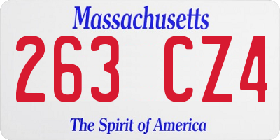 MA license plate 263CZ4