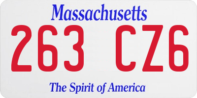 MA license plate 263CZ6