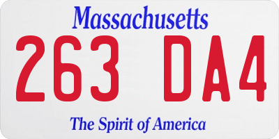 MA license plate 263DA4
