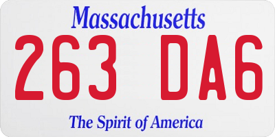 MA license plate 263DA6