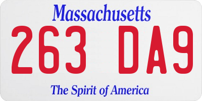MA license plate 263DA9