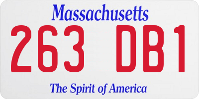 MA license plate 263DB1