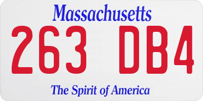 MA license plate 263DB4