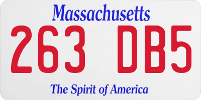 MA license plate 263DB5