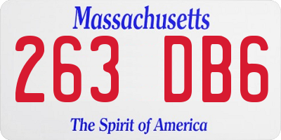 MA license plate 263DB6