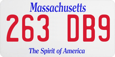 MA license plate 263DB9