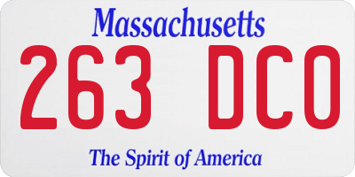 MA license plate 263DC0