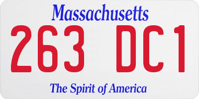 MA license plate 263DC1