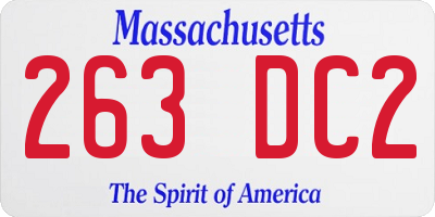 MA license plate 263DC2
