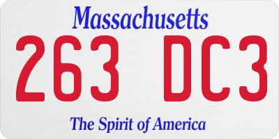 MA license plate 263DC3