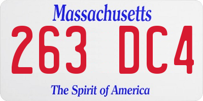 MA license plate 263DC4