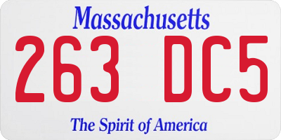 MA license plate 263DC5