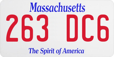 MA license plate 263DC6