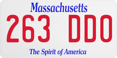 MA license plate 263DD0