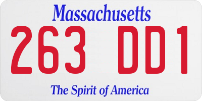 MA license plate 263DD1