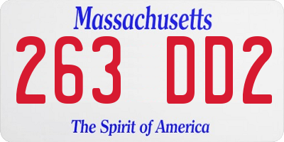 MA license plate 263DD2
