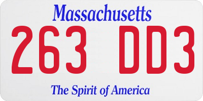 MA license plate 263DD3