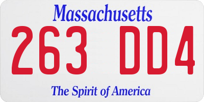 MA license plate 263DD4