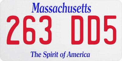 MA license plate 263DD5
