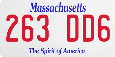 MA license plate 263DD6