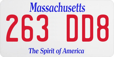 MA license plate 263DD8