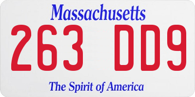 MA license plate 263DD9