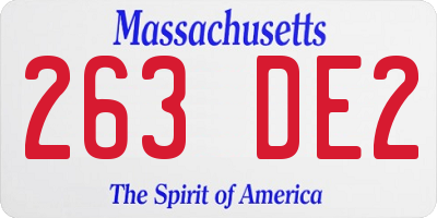 MA license plate 263DE2