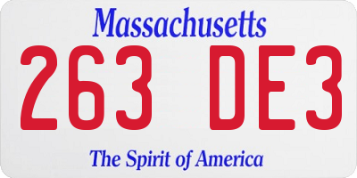 MA license plate 263DE3