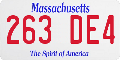 MA license plate 263DE4