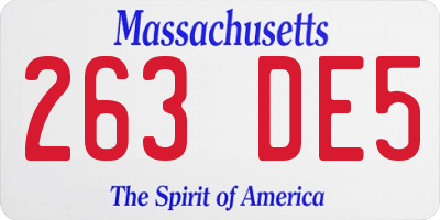MA license plate 263DE5