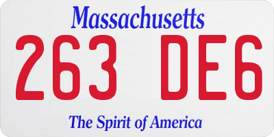 MA license plate 263DE6