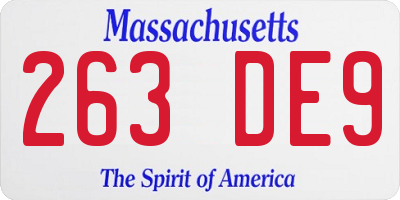 MA license plate 263DE9
